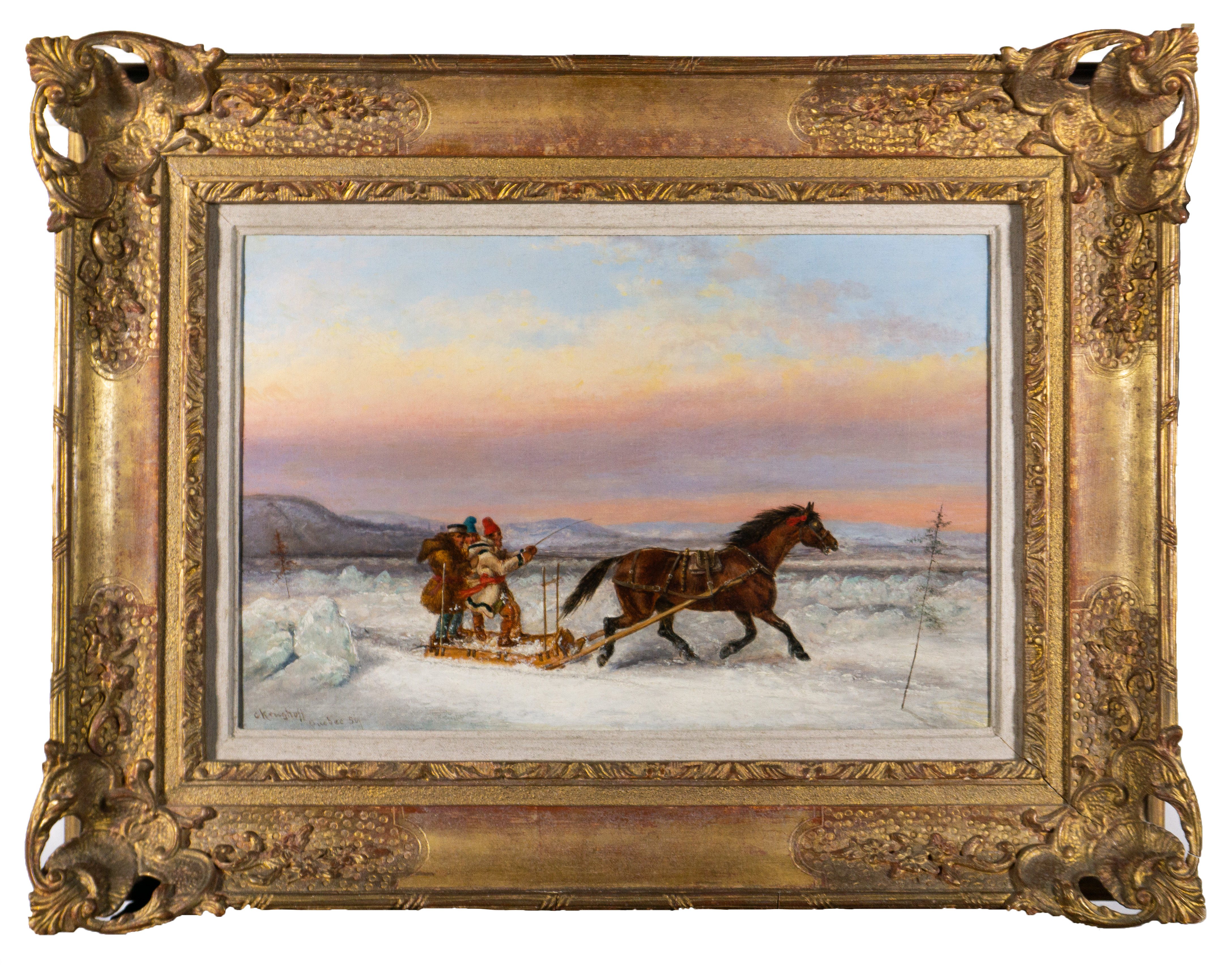 Winter Sleigh Ride by Cornelius Krieghoff | Mayberry Fine Art