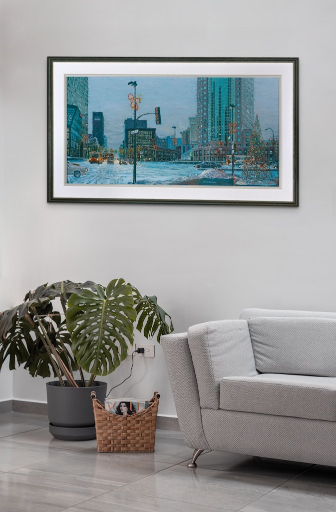 Dusk, Portage and Main by Roman Swiderek Mayberry Fine Art