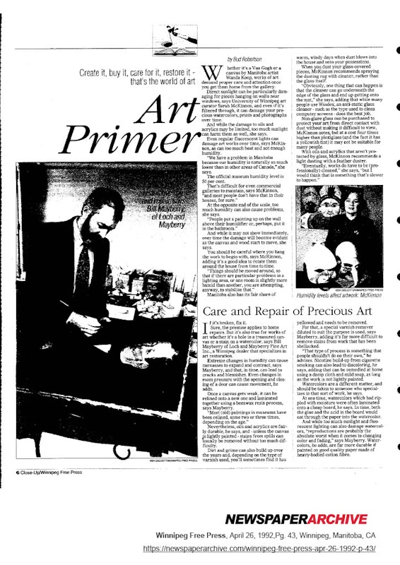 Winnipeg Free Press Apr 26 1992 P 431024 1